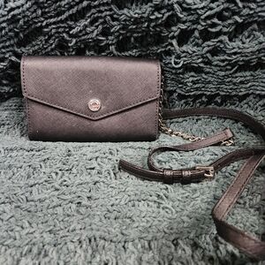 Michael Kors Jet Set Small envelope Crossbody Bag In Black Saffiano leather